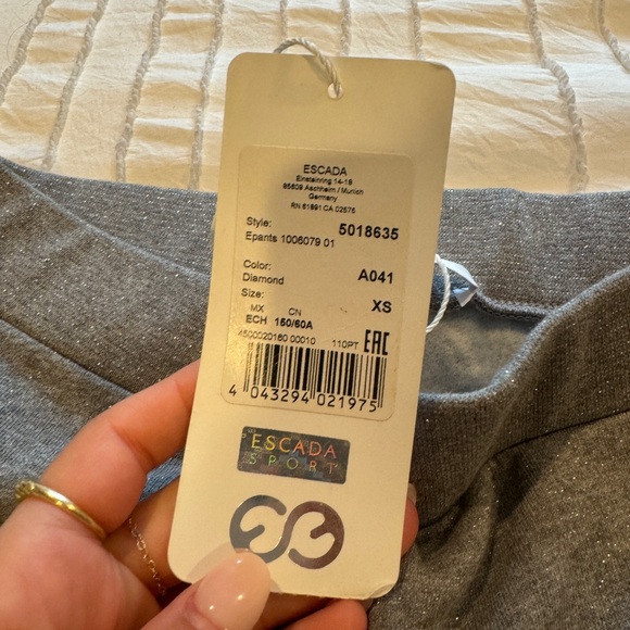XS grey sparkle Escada Sport sweatpants - Picture 6 of 6